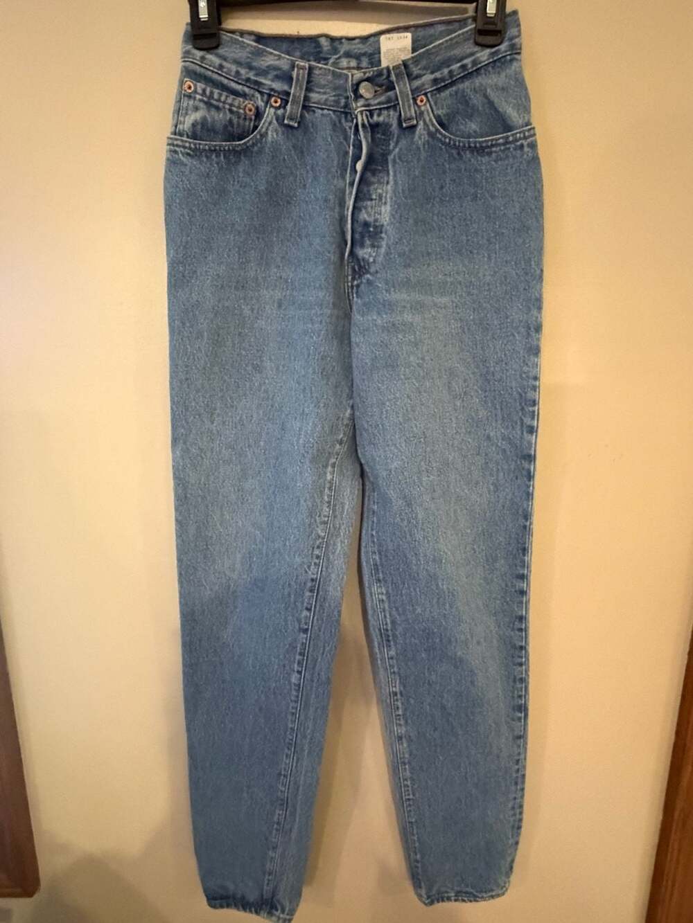 Vintage Levi's Women's High Rise Button Fly Light Wash Jeans Made in USA Size 7